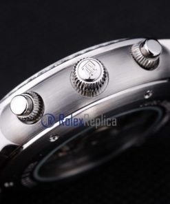 Alternative view of audemars piguet replica chrono tourbillon acciaio white strip leather imitazione copia