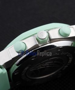 Alternative view of audemars piguet replica chrono offshore lady green dial strip rubber imitazione copia