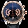 Tag-heuer replica carrera calibre 17 chrono rose gold strip leather imitazione copia