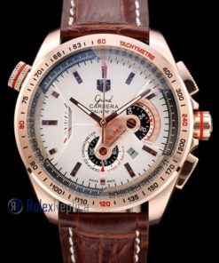 Alternative view of Tag-heuer replica gran carrera calibre 38 chrono rose gold strip leather imitazione copia