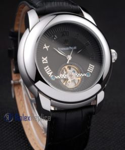 audemars piguet replica chrono acciaio black tourbillon strip leather imitazione copia