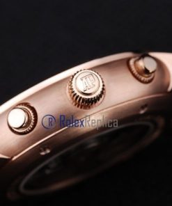 Alternative view of audemars piguet replica chrono tourbillon rose gold white strip leather imitazione copia