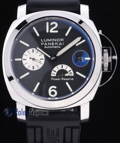Alternative view of Panerai replica luminor marina power reserve acciaio black dial imitazione copia