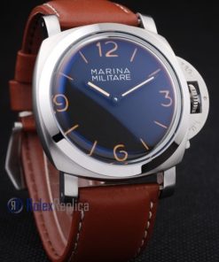 Alternative view of Panerai replica marina militare acciaio black dial imitazione copia