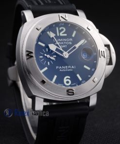 Alternative view of Panerai replica luminor GMT arktos acciaio strip rubber imitazione copia
