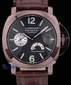 Alternative view of Panerai replica luminor power reserve pro-hunter pvd brown strip leather imitazione copia