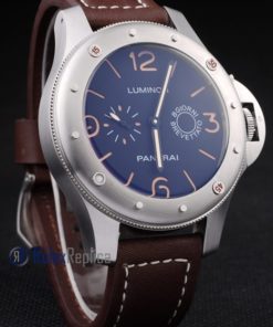 Alternative view of Panerai replica luminor marina submersible 8 giorni strip leather imitazione copia