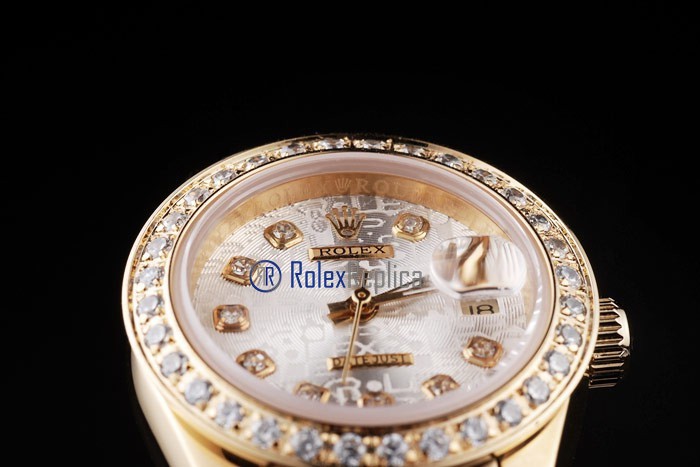 rolex replica datejust ETA swiss 2836.2 | 7 rolex replica datejust lady oro full brillantini centenario orologio imitazione - immagine 7