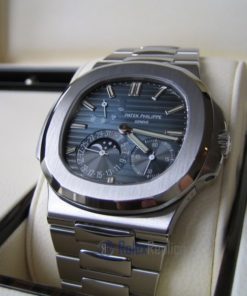 patek philippe replica nautilus 5712-1a blue dial skeletron acciaio orologio imitazione