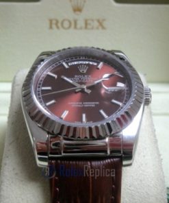 Alternative view of rolex replica daydate white gold charry strip leather orologio replica copia imitazione