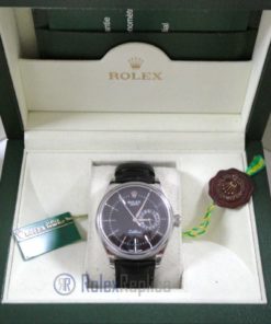 rolex replica cellini date black dial orologio replica cinturino pelle