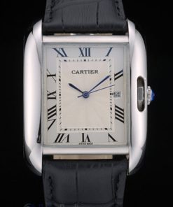 Alternative view of Cartier replica tank americaine acciaio strip leather black orologio imitazione perfetta