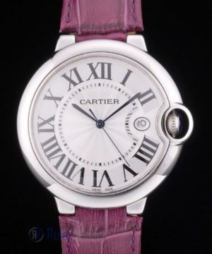 Cartier replica ballon bleu acciaio strip leather violet orologio imitazione perfetta