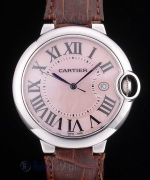 Cartier replica ballon bleu acciaio madreperla strip leather orologio imitazione perfetta