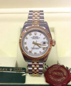 Alternative view of rolex replica datejust lady 179173 bi-colour acciaio oro roman dial