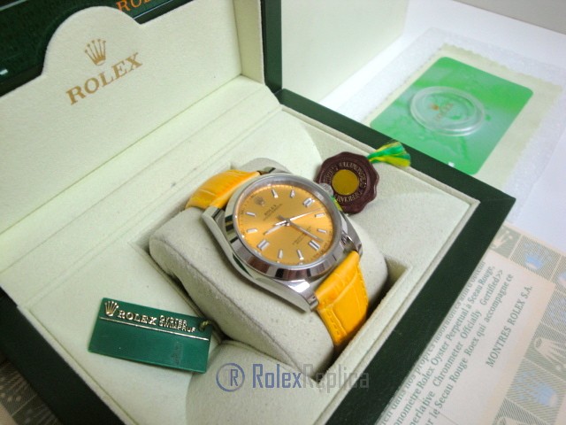 rolex replica datejust ETA swiss 2836.2 | 3 rolex replica datejust acciaio oyster perpetual yellow dial leather orologio imitazione - immagine 3