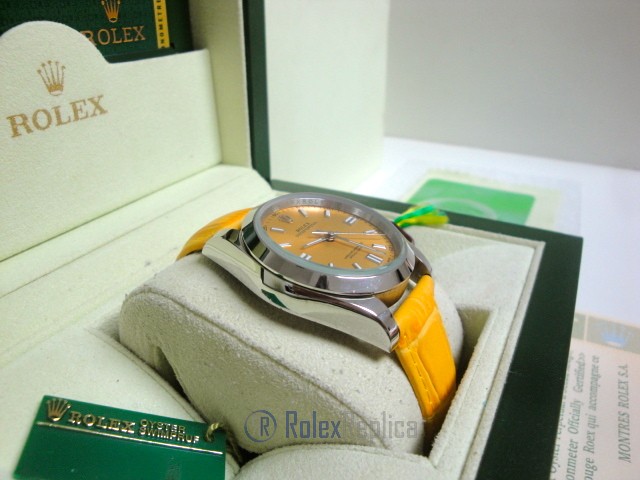 rolex replica datejust ETA swiss 2836.2 | 4 rolex replica datejust acciaio oyster perpetual yellow dial leather orologio imitazione - immagine 4