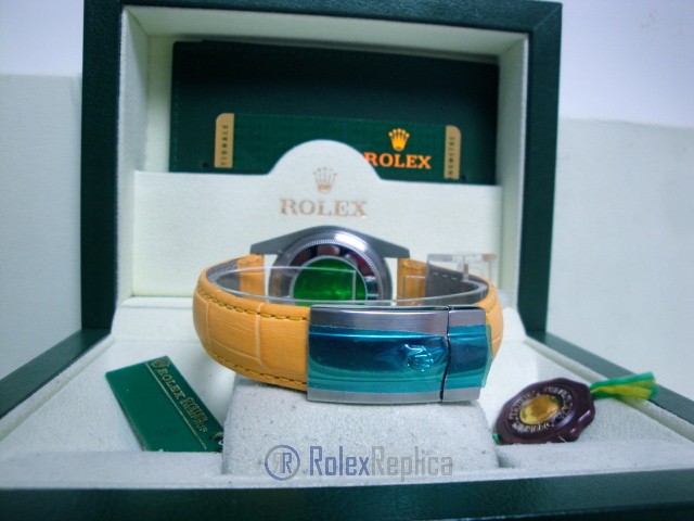 rolex replica datejust ETA swiss 2836.2 | 6 rolex replica datejust acciaio oyster perpetual yellow dial leather orologio imitazione - immagine 6