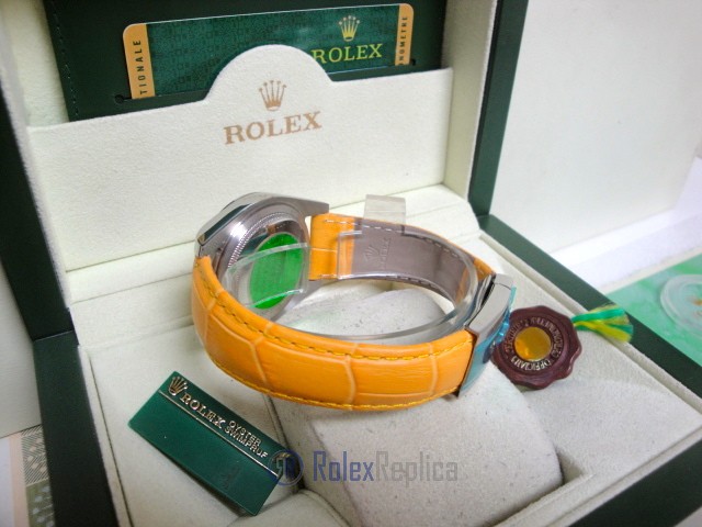 rolex replica datejust ETA swiss 2836.2 | 7 rolex replica datejust acciaio oyster perpetual yellow dial leather orologio imitazione - immagine 7