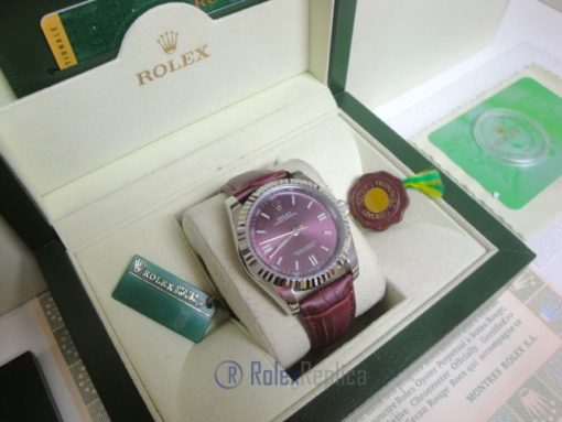 rolex replica datejust acciaio oyster perpetual red grape leather orologio imitazione